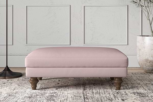 Deni Medium Footstool - Recycled Cotton Lavender-nkuku