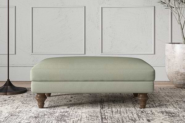 Deni Medium Footstool - Recycled Cotton Seaspray-nkuku