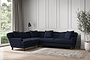 Deni Super Grand Left Hand Corner Sofa - Brera Linen Indigo-nkuku