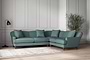 Deni Super Grand Left Hand Corner Sofa - Recycled Cotton Airforce-nkuku
