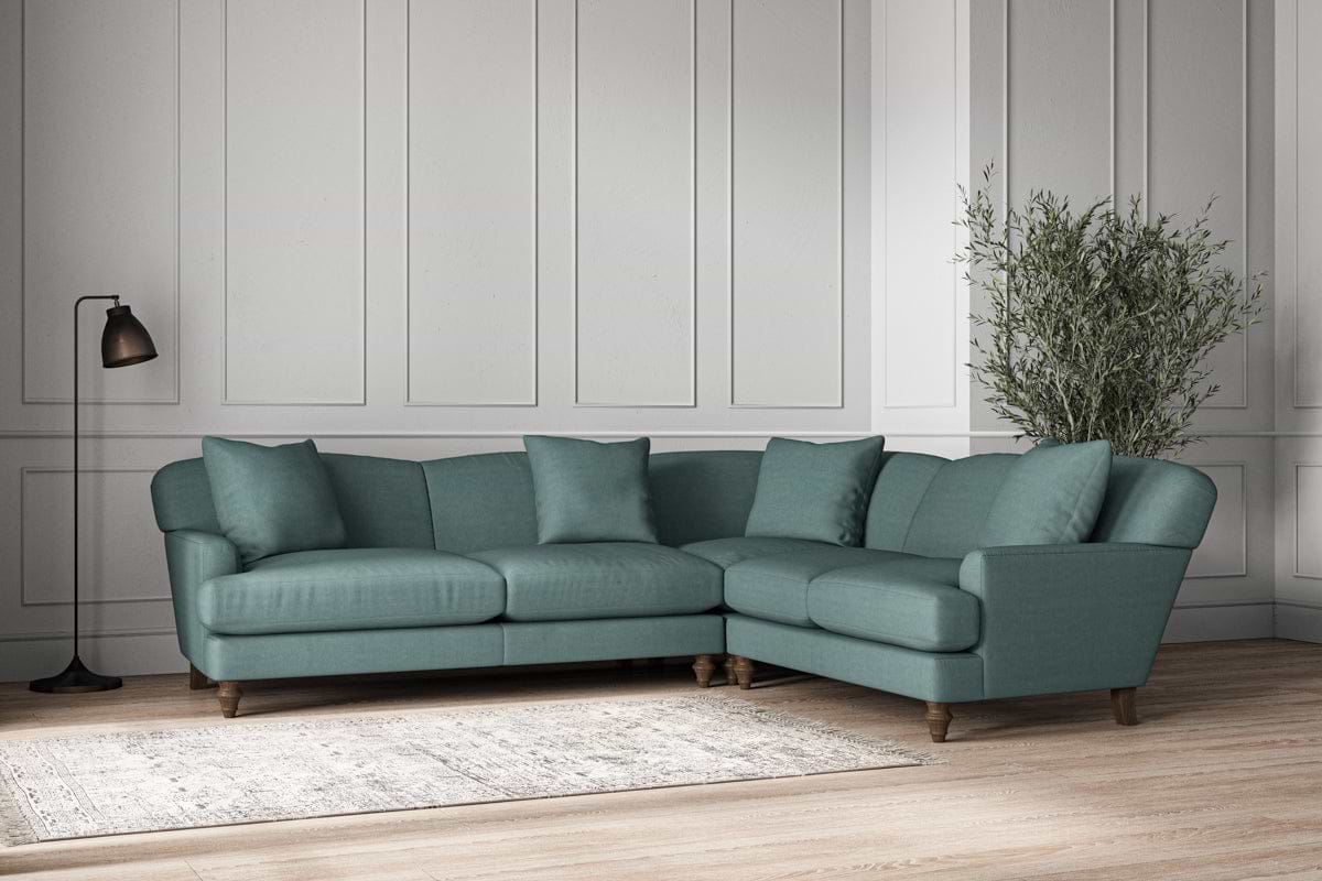Deni Super Grand Left Hand Corner Sofa - Recycled Cotton Airforce-nkuku