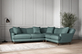 Deni Super Grand Left Hand Corner Sofa - Recycled Cotton Airforce-nkuku