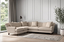 Deni Super Grand Left Hand Corner Sofa - Recycled Cotton Natural-nkuku