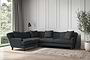Deni Super Grand Left Hand Corner Sofa - Recycled Cotton Thunder-nkuku