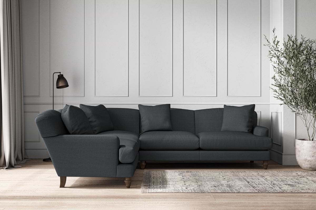Deni Super Grand Left Hand Corner Sofa - Recycled Cotton Thunder-nkuku