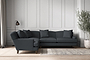 Deni Super Grand Left Hand Corner Sofa - Recycled Cotton Thunder-nkuku