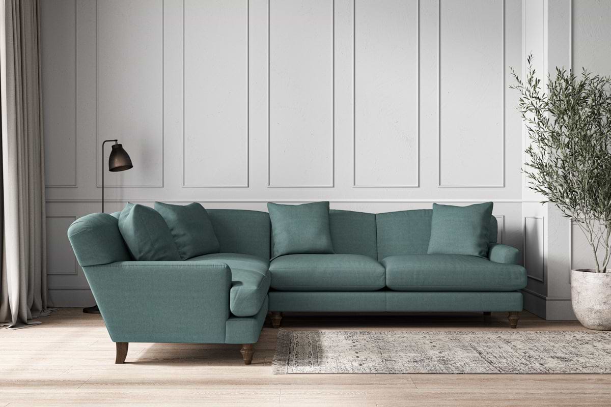 Deni Super Grand Right Hand Corner Sofa - Recycled Cotton Airforce-nkuku
