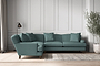 Deni Super Grand Right Hand Corner Sofa - Recycled Cotton Airforce-nkuku