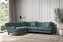 Deni Super Grand Right Hand Corner Sofa - Recycled Cotton Airforce-nkuku