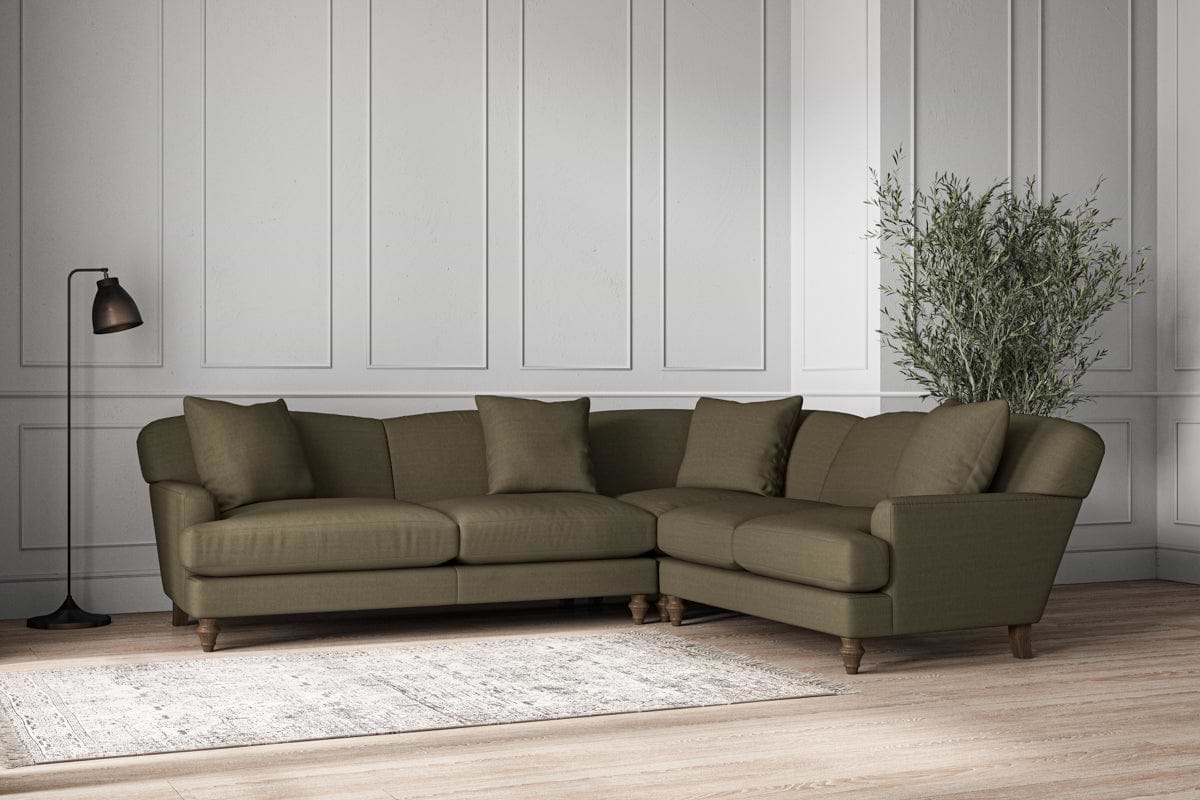 Deni Super Grand Right Hand Corner Sofa - Recycled Cotton Fatigue-nkuku