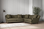 Deni Super Grand Right Hand Corner Sofa - Recycled Cotton Fatigue-nkuku