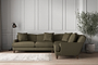 Deni Super Grand Right Hand Corner Sofa - Recycled Cotton Fatigue-nkuku