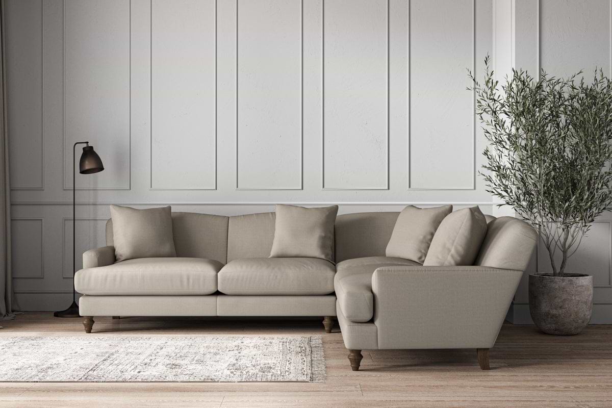 Deni Super Grand Right Hand Corner Sofa - Recycled Cotton Flax-nkuku