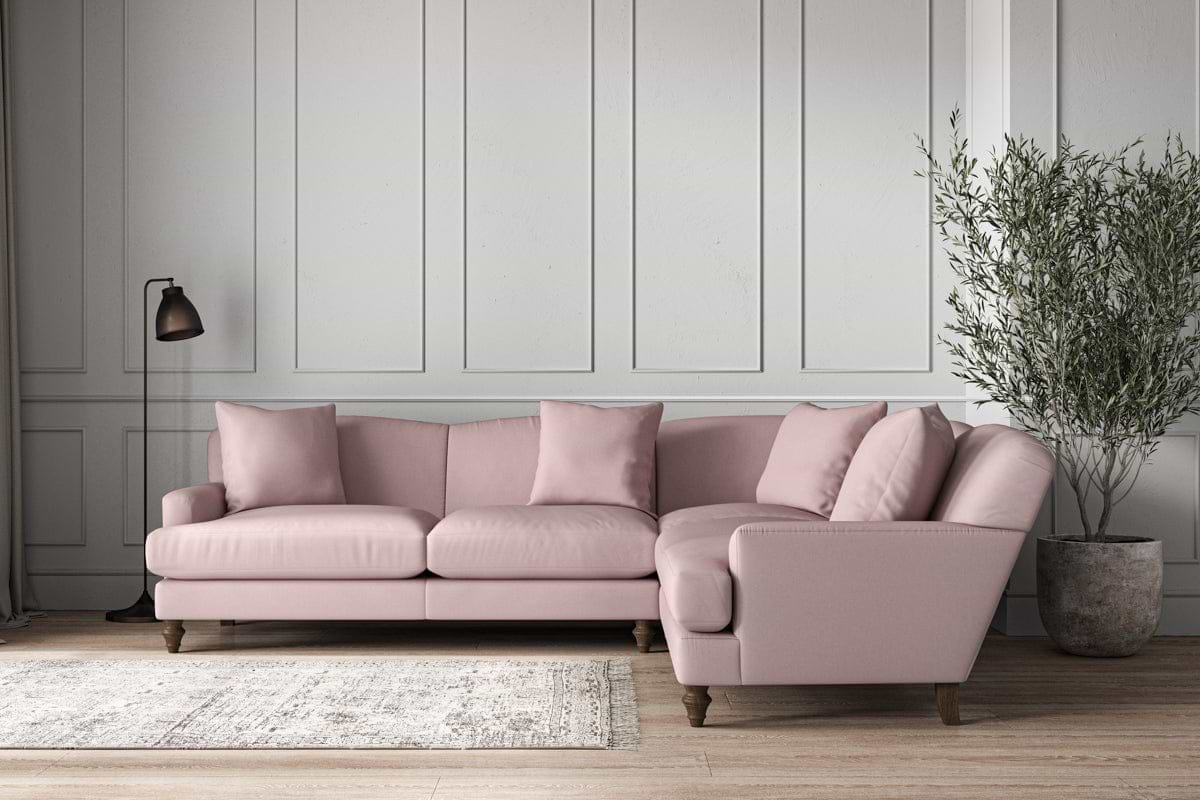 Deni Super Grand Right Hand Corner Sofa - Recycled Cotton Lavender-nkuku