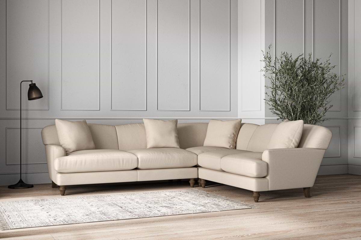 Deni Super Grand Right Hand Corner Sofa - Recycled Cotton Natural-nkuku