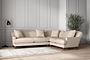 Deni Super Grand Right Hand Corner Sofa - Recycled Cotton Natural-nkuku
