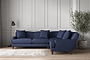 Deni Super Grand Right Hand Corner Sofa - Recycled Cotton Navy-nkuku