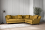 Deni Super Grand Right Hand Corner Sofa - Recycled Cotton Ochre-nkuku