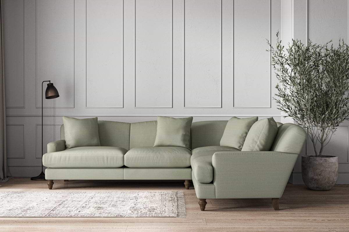 Deni Super Grand Right Hand Corner Sofa - Recycled Cotton Seaspray-nkuku
