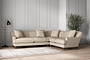 Deni Super Grand Right Hand Corner Sofa - Recycled Cotton Stone-nkuku