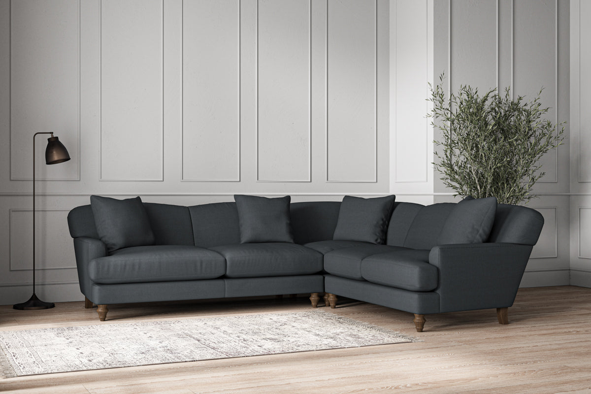 Deni Super Grand Right Hand Corner Sofa - Recycled Cotton Thunder-nkuku