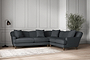 Deni Super Grand Right Hand Corner Sofa - Recycled Cotton Thunder-nkuku