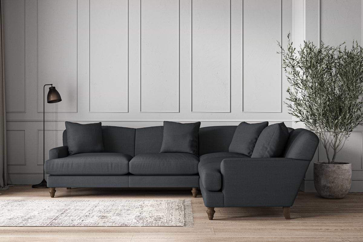 Deni Super Grand Right Hand Corner Sofa - Recycled Cotton Thunder-nkuku