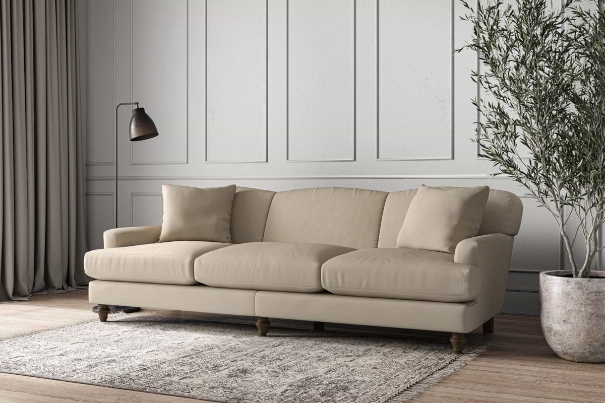 Deni Super Grand Sofa - Recycled Cotton Stone-nkuku