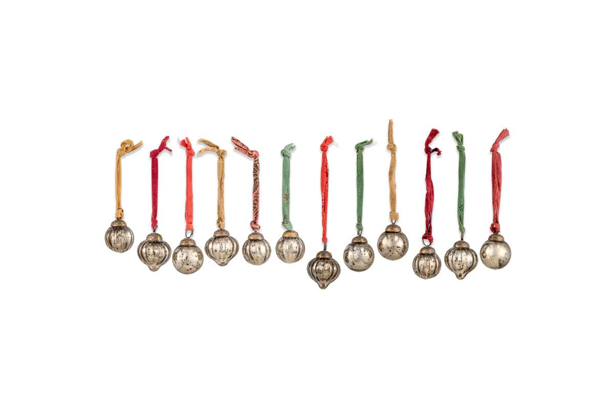 Dew Drop Baubles - Antique Gold - (Set of 12)-nkuku