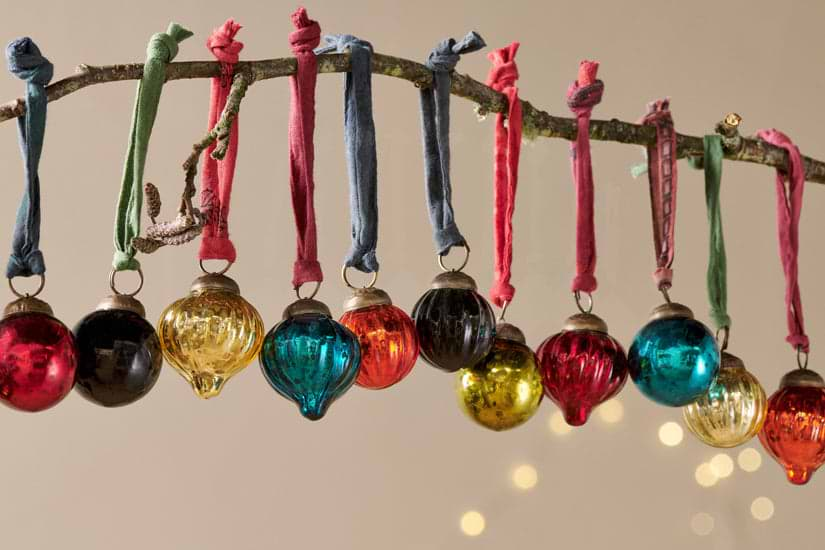 Dew Drop Baubles - Mixed Antique - (Set of 12)-nkuku