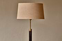 Digha Wood & Metal Floor Lamp - Dark Stain & Antique Brass-nkuku