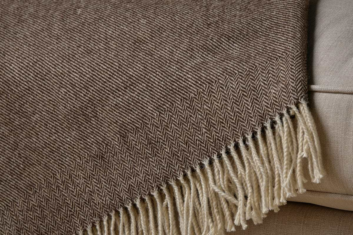 Dilli Wool Throw - Dark Brown-nkuku