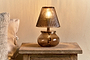 Dimalai Recycled Glass Table Lamp - Brown Smoke-nkuku