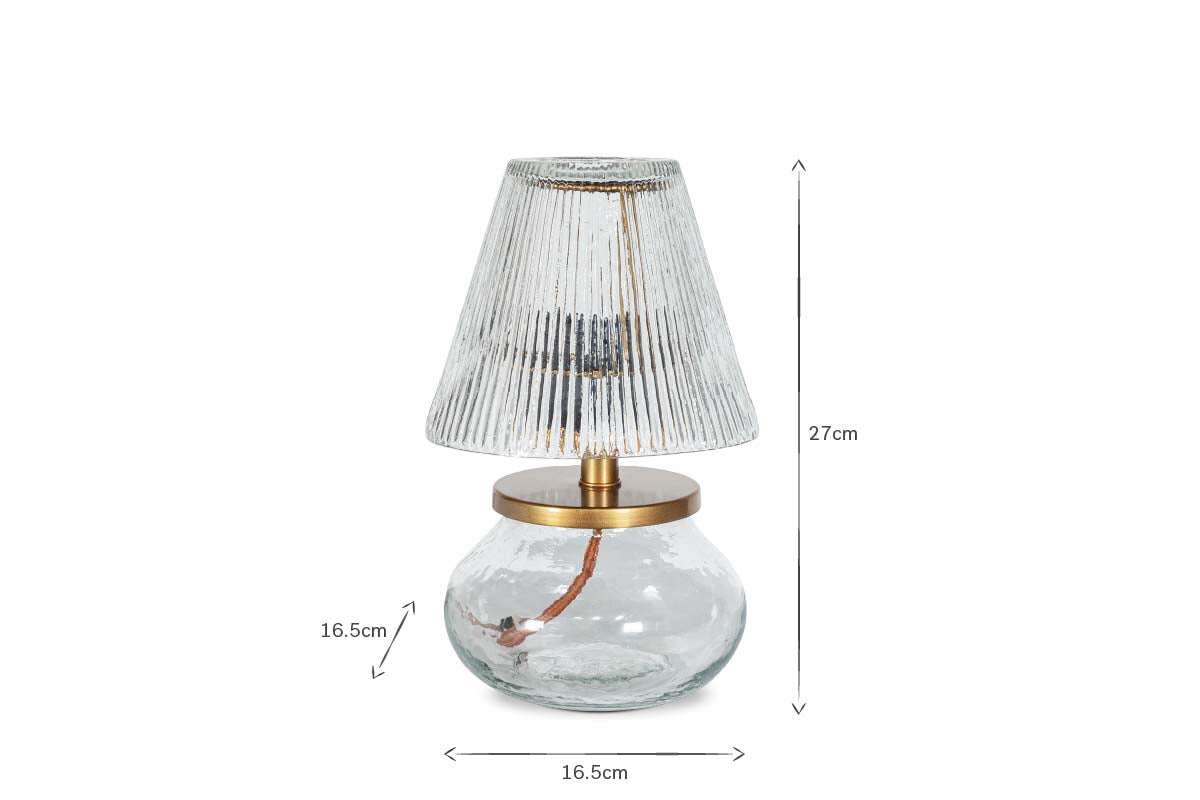 Dimalai Recycled Glass Table Lamp - Clear-nkuku