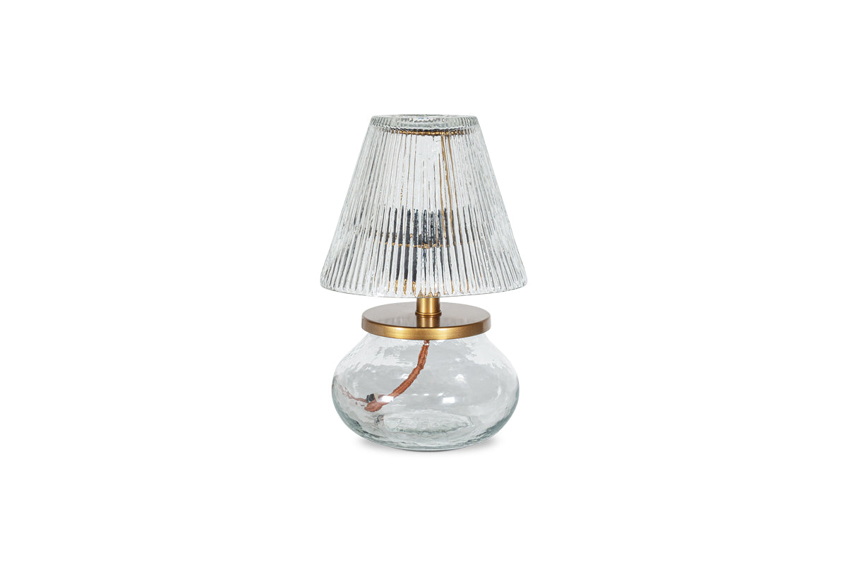 Dimalai Recycled Glass Table Lamp - Clear-nkuku