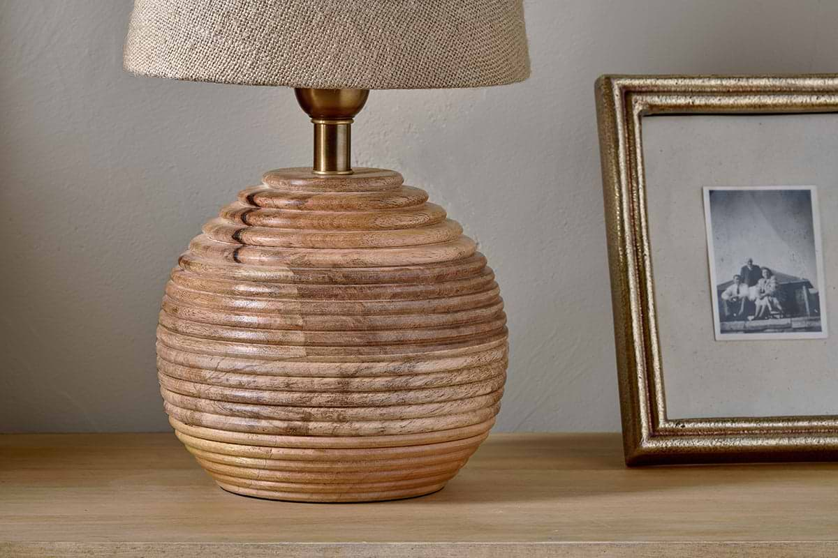 Drisana Mango Wood Bedside Table Lamp-nkuku