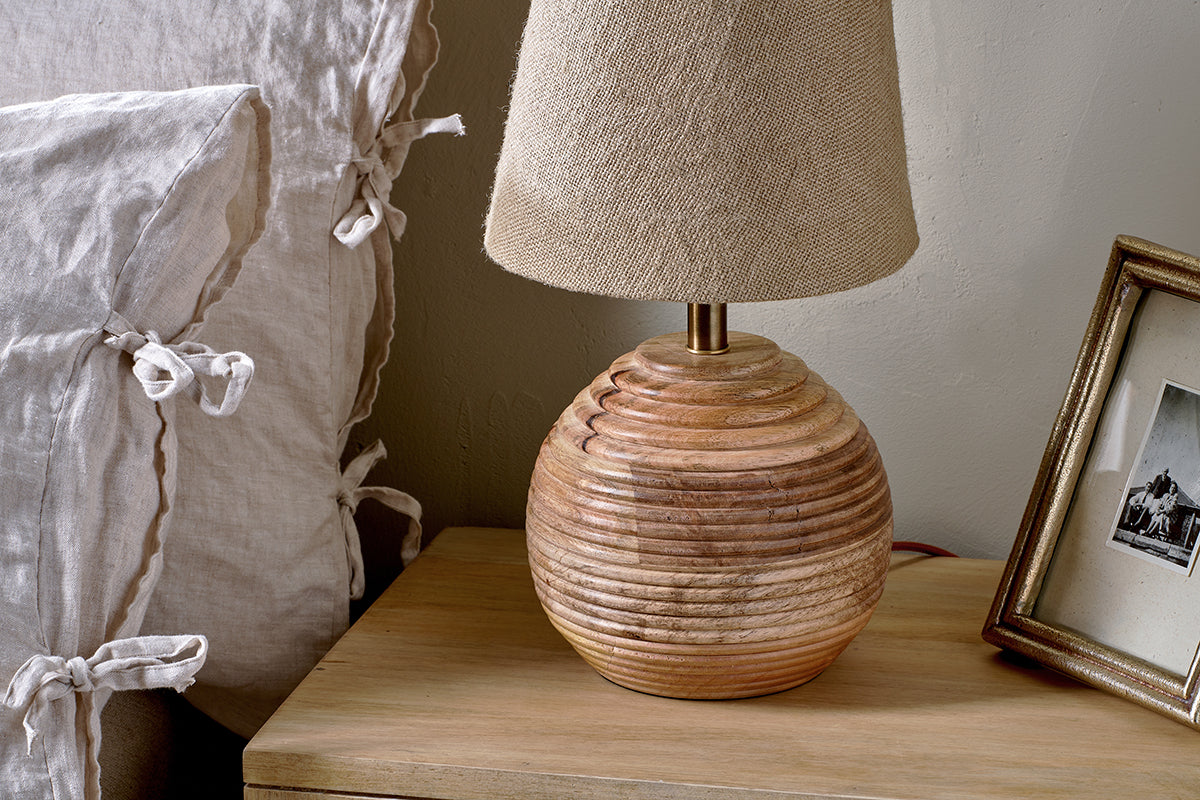 Drisana Mango Wood Bedside Table Lamp-nkuku