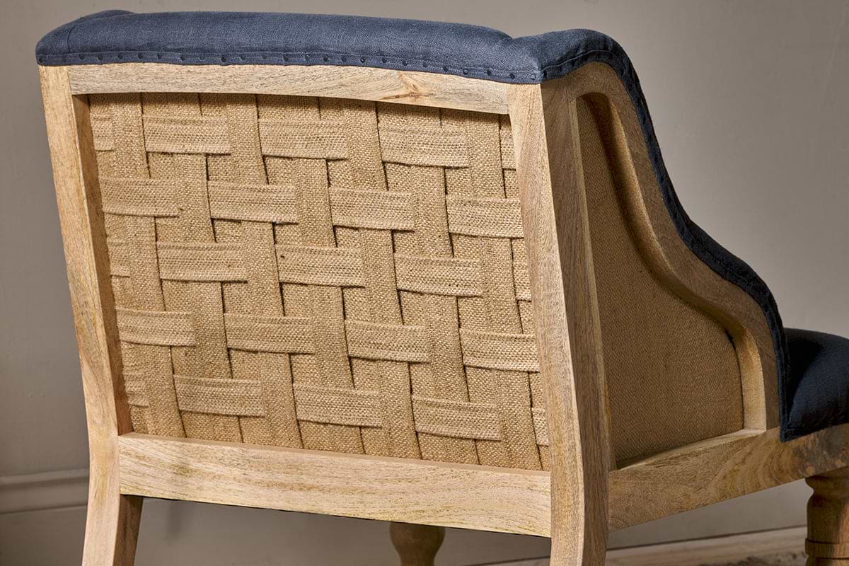 Elbu Deconstructed Linen Armchair - Charcoal