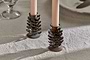 Elagalu Pine Cone Candle Stick - Rust (Set of 2)