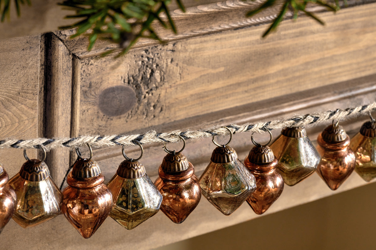 Ekiti Bauble Garland - Antique Gold & Rust