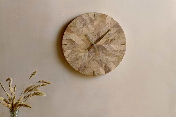 Enugu Mango Wood Clock - Natural