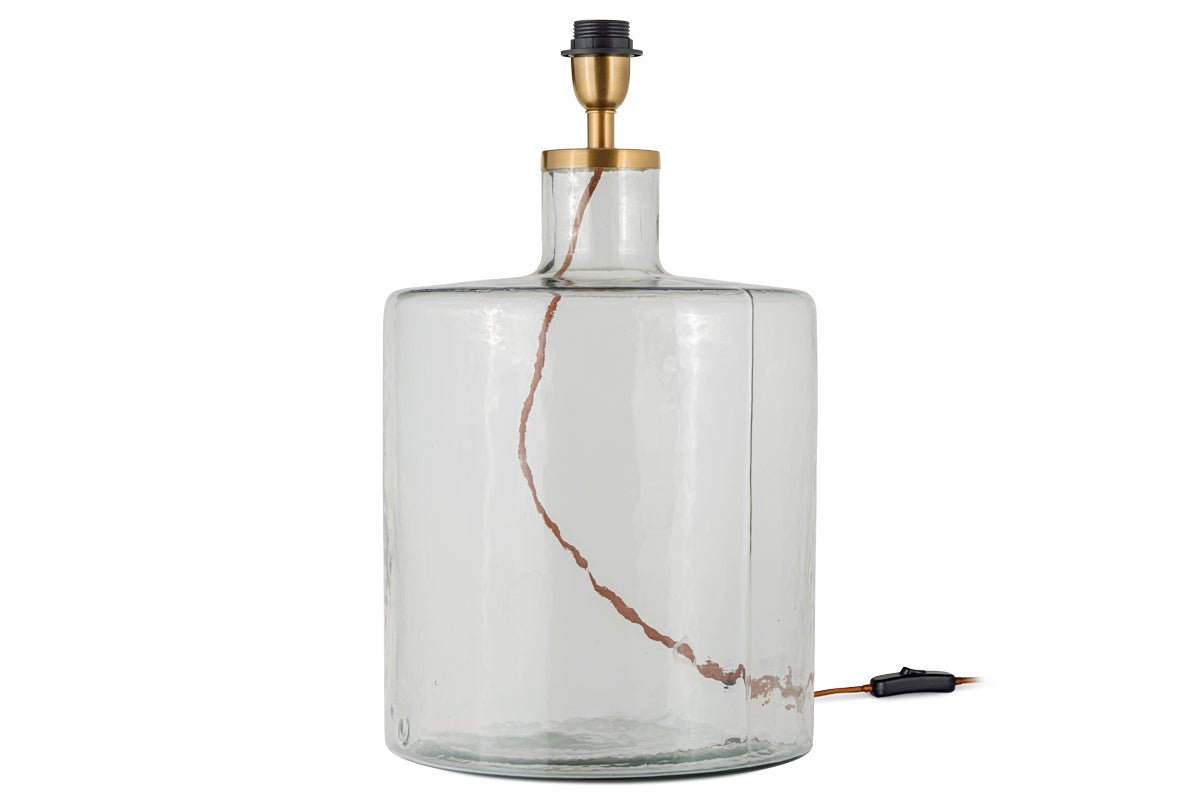 Edina Recycled Glass Table Lamp - Clear - Large-nkuku