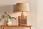 Edina Recycled Glass Table Lamp - Smoke Brown - Large-nkuku