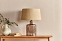 Edina Recycled Glass Table Lamp - Smoke Brown - Small-nkuku