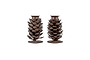 Elagalu Pine Cone Candle Stick - Rust (Set of 2)-nkuku