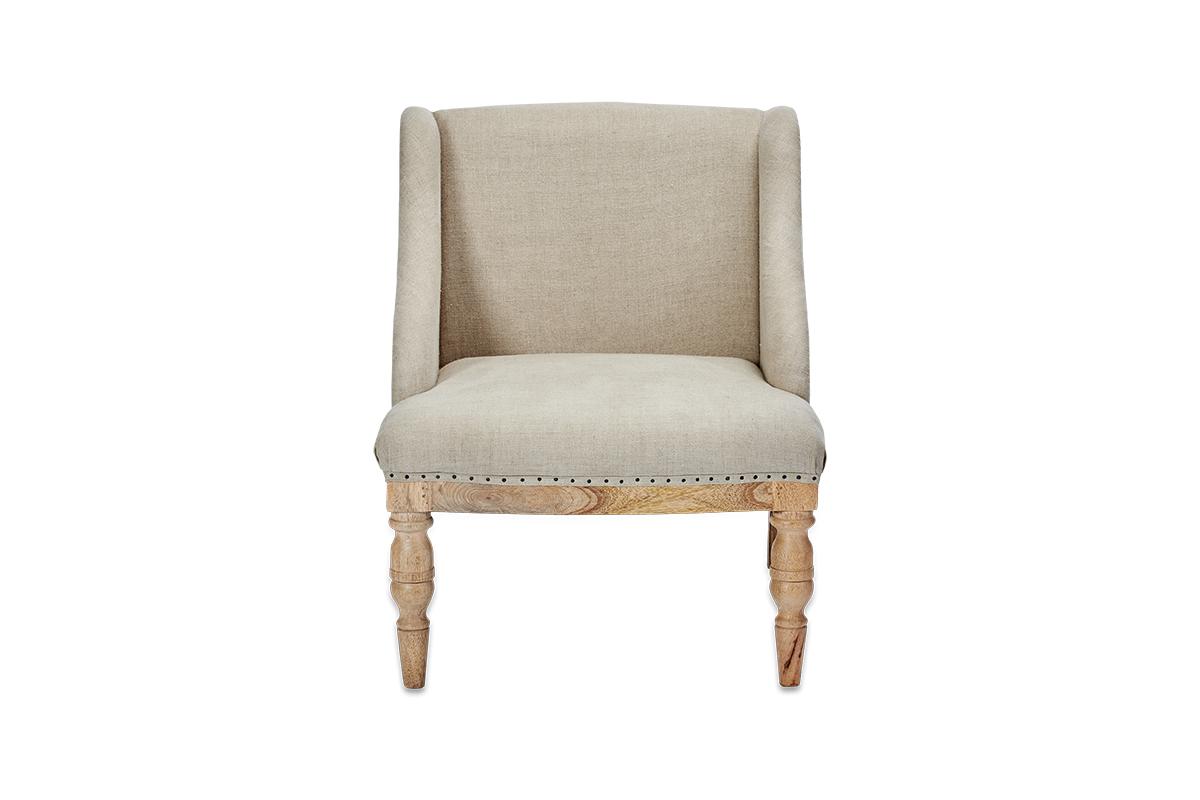 Elbu Deconstructed Linen Armchair - Stone- nkuku