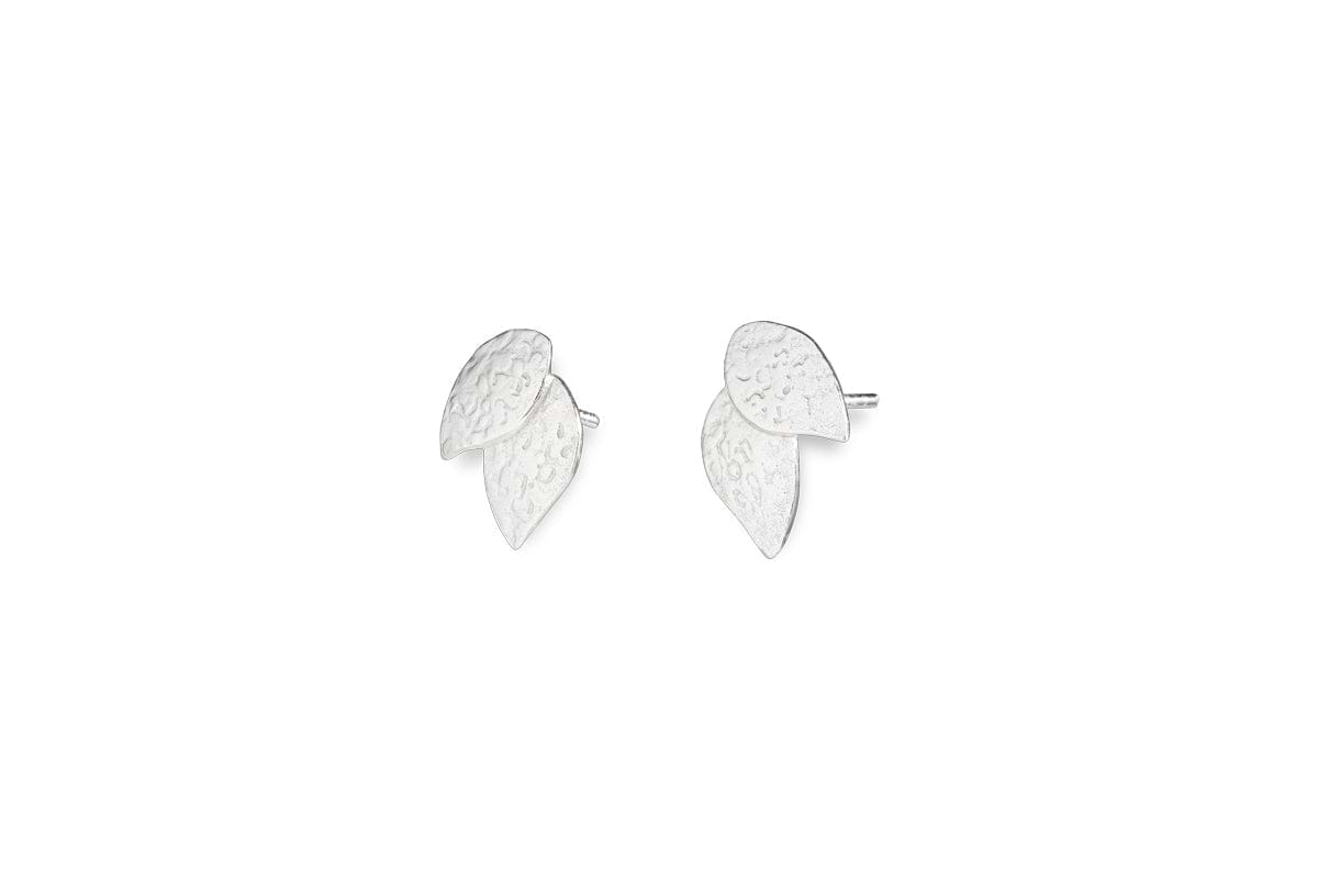 Elina Double Leaf Earrings - Silver-nkuku