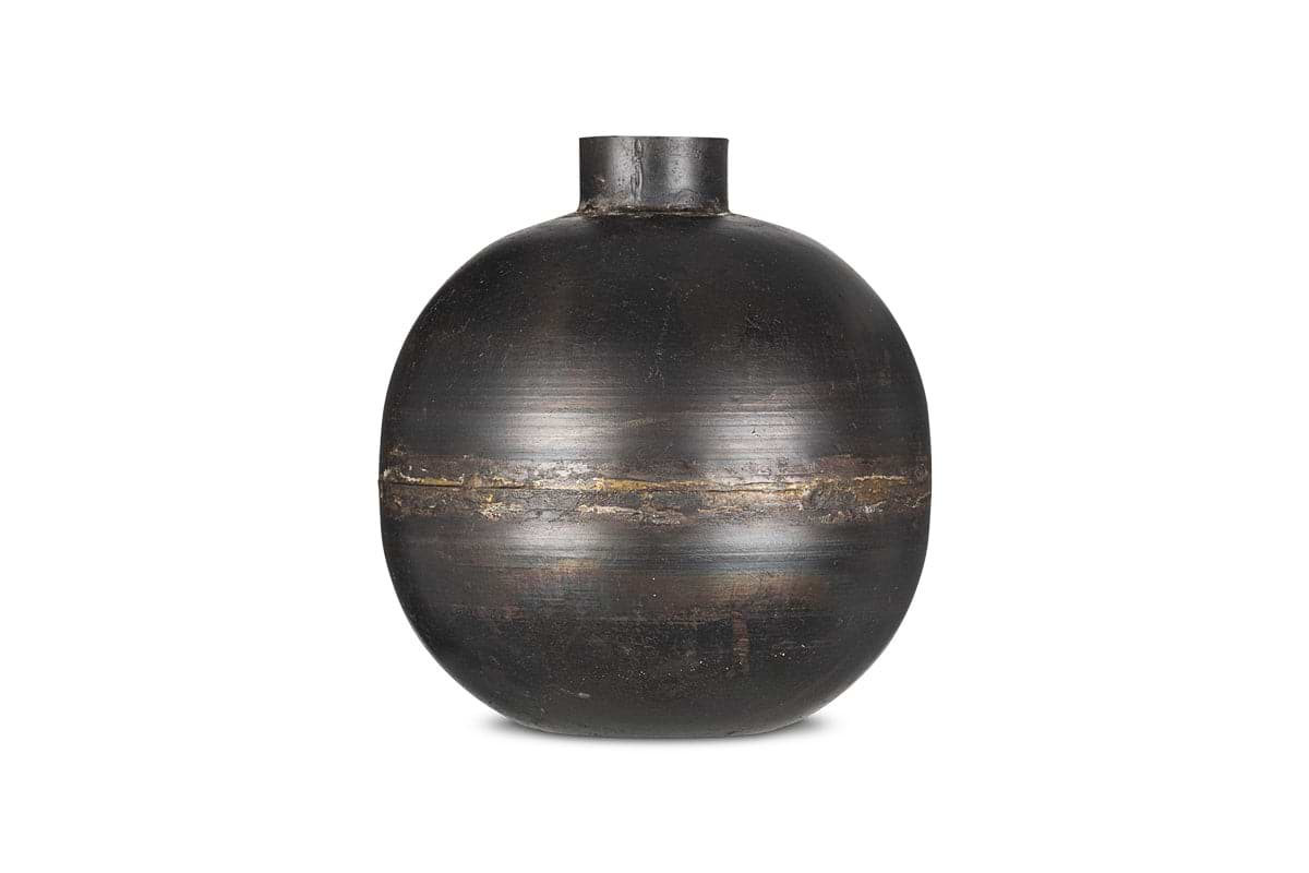 Endo Recycled Iron Vase - Black-nkuku