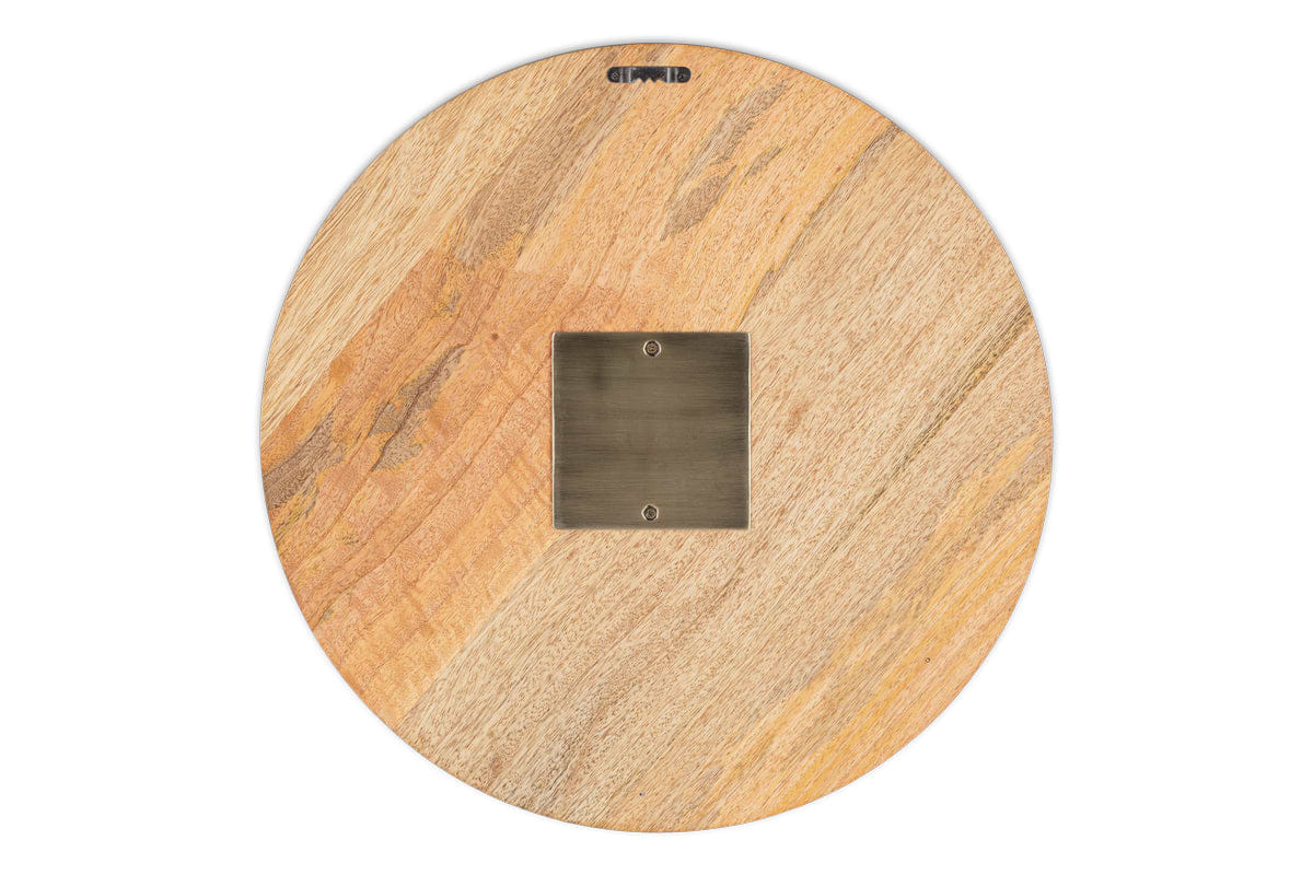 Enugu Mango Wood Clock - Natural-nkuku