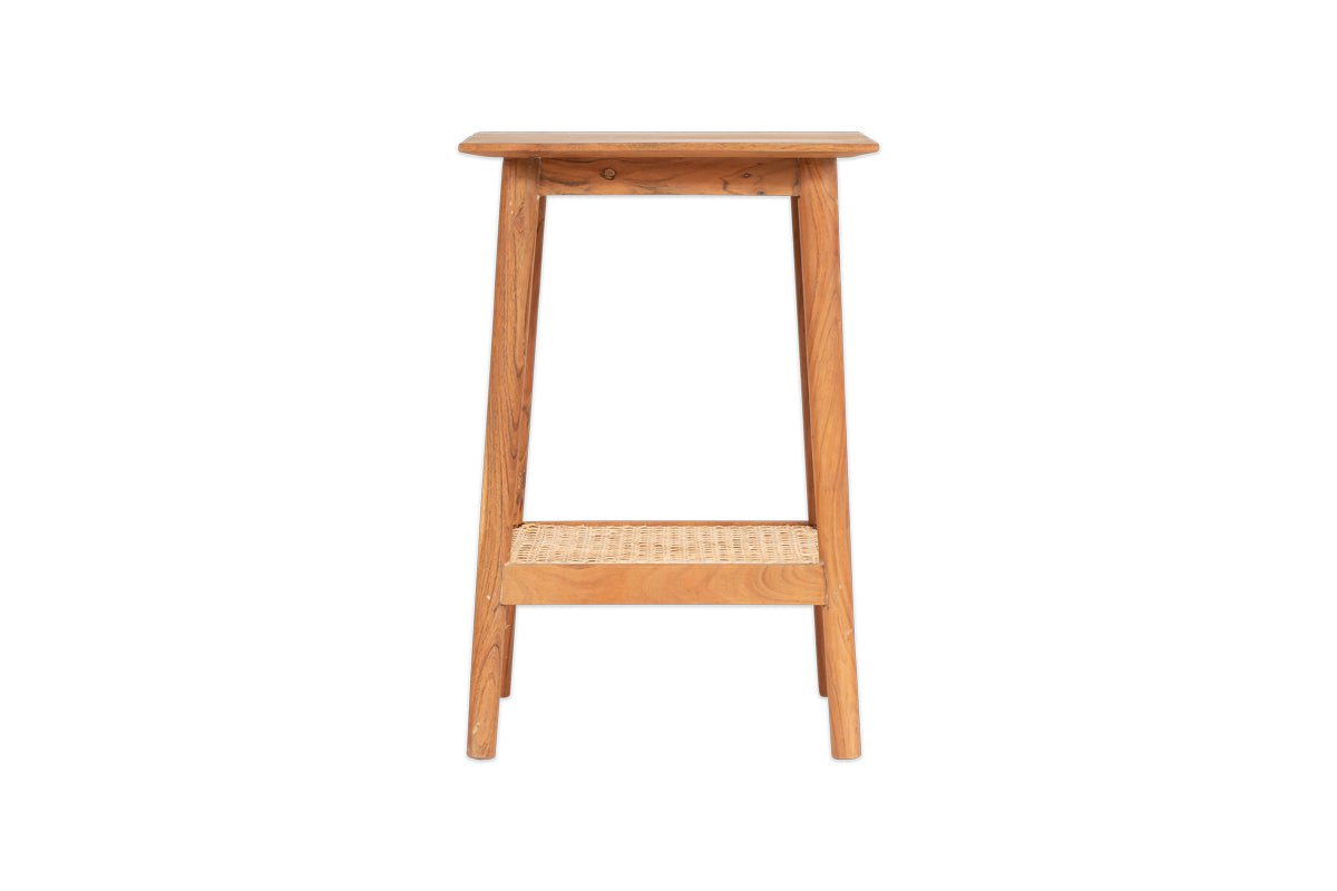 Erabar Acacia & Cane Side Table- nkuku